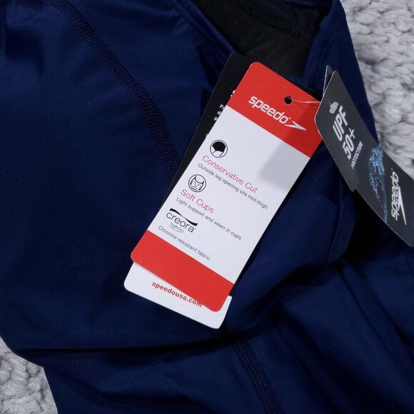 Speedo Conservative Ultraback One Piece with Princess Seam Navy Blue Size 16 - Picture 8 of 10